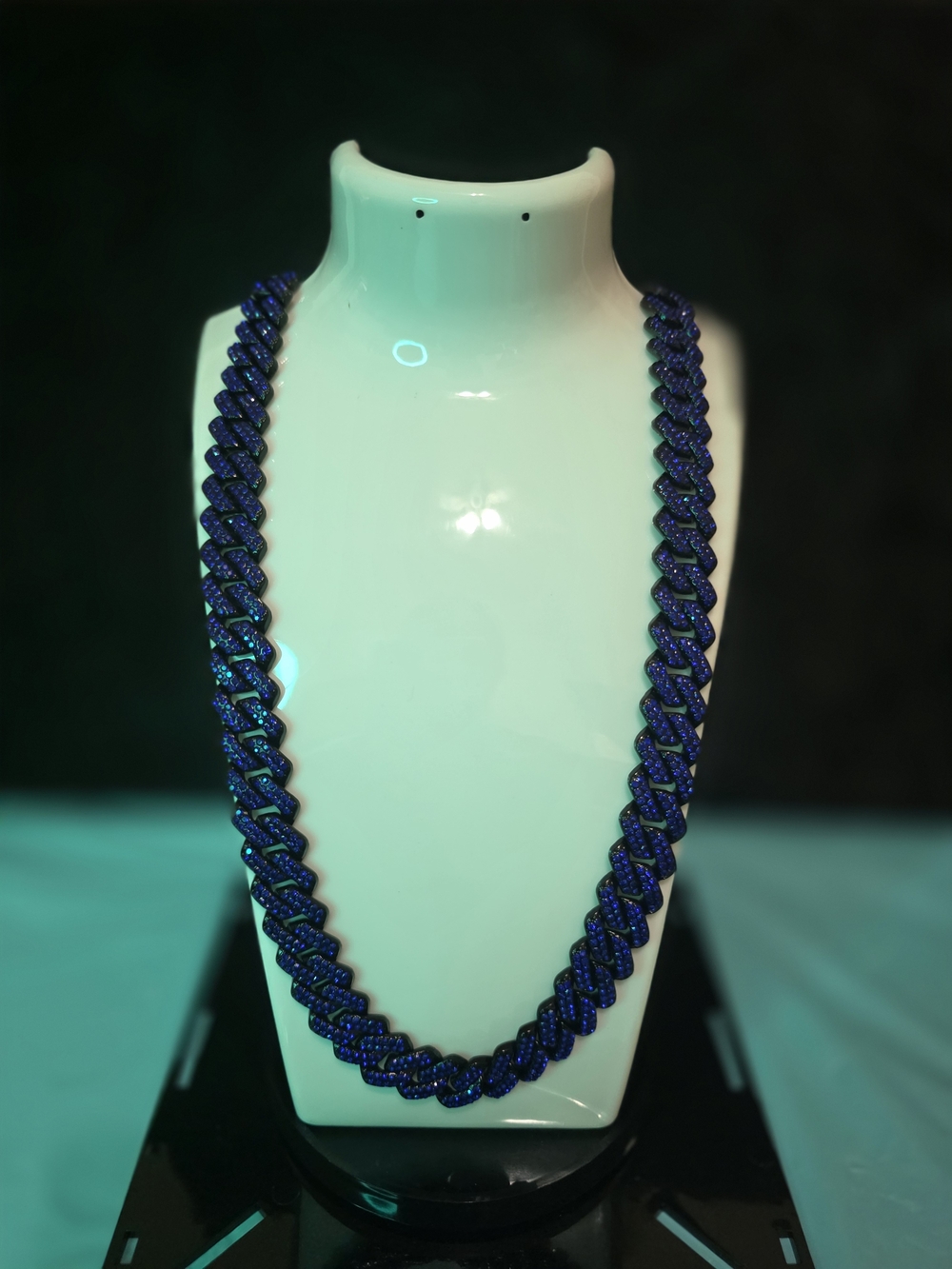 Men's Braided Rope Necklace in Deep Blue